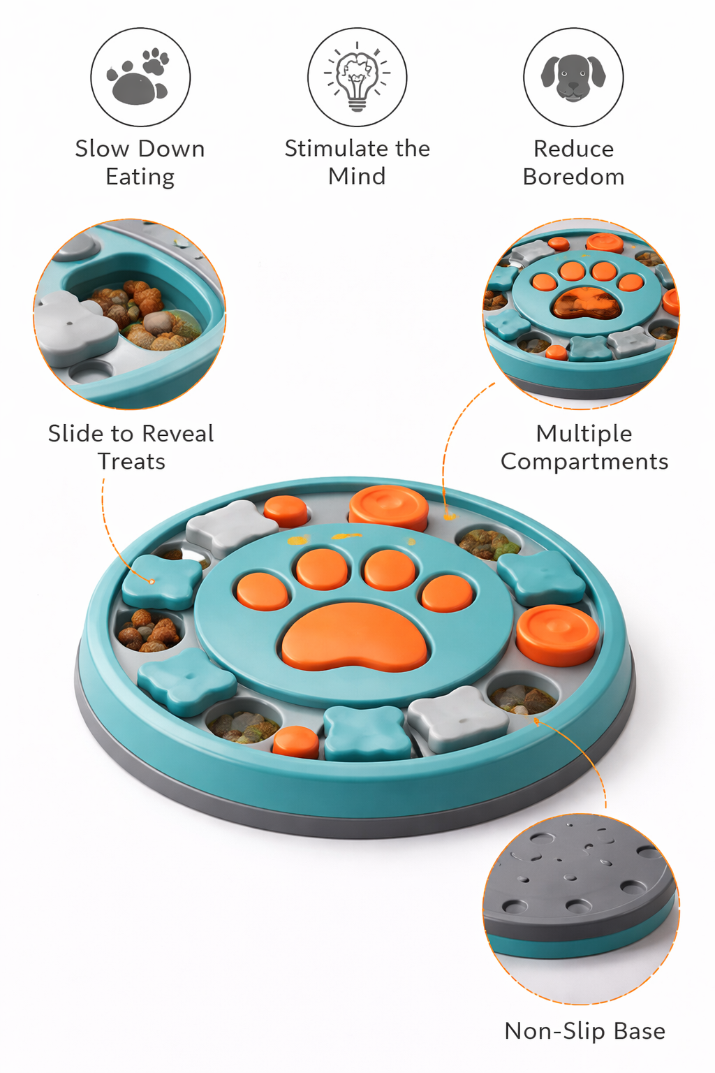 Interactive Dog Puzzle Toy – Slow Feeder IQ Training Toy for Dogs & Cats